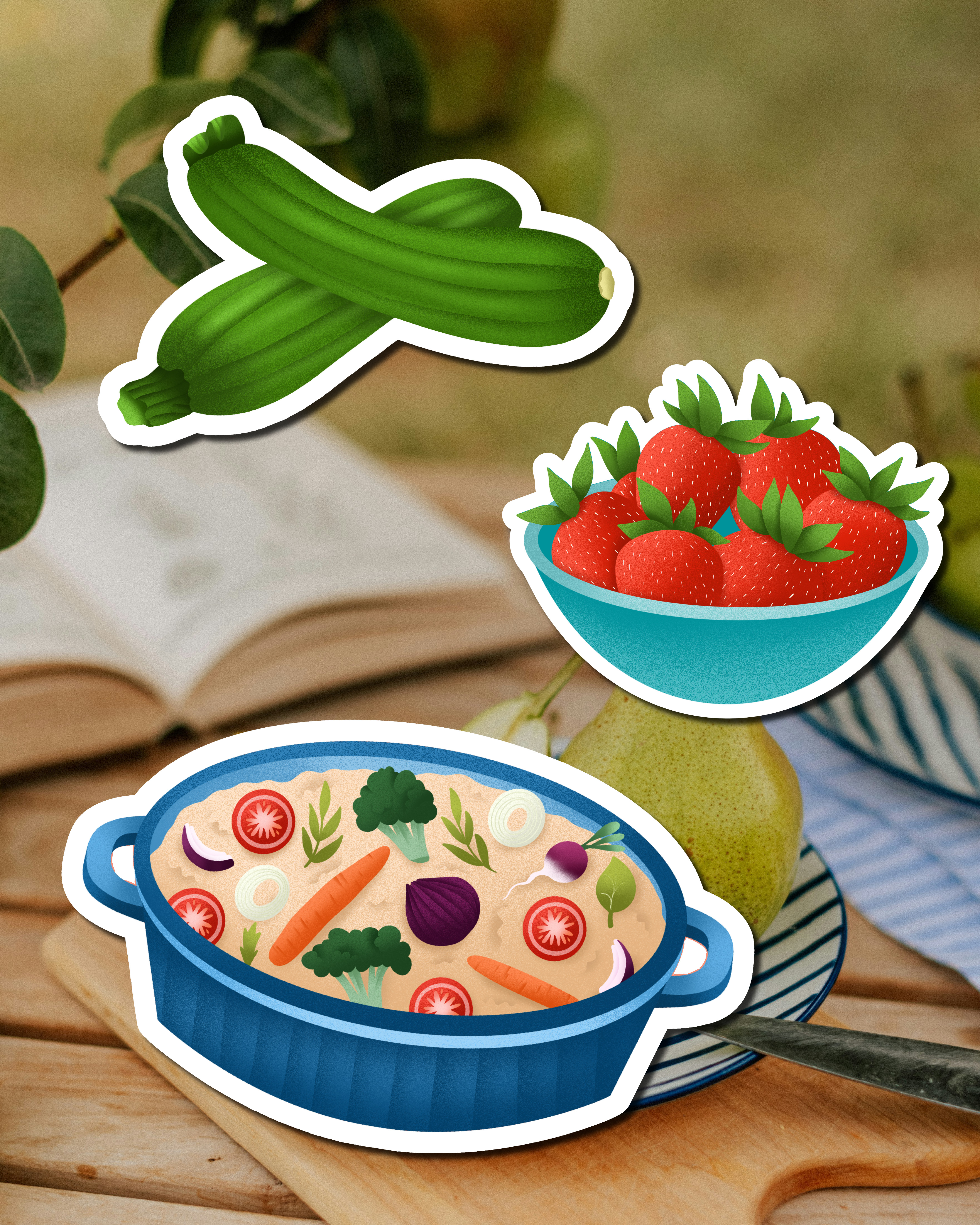 Abeilles Éditions, illustrations alimentation